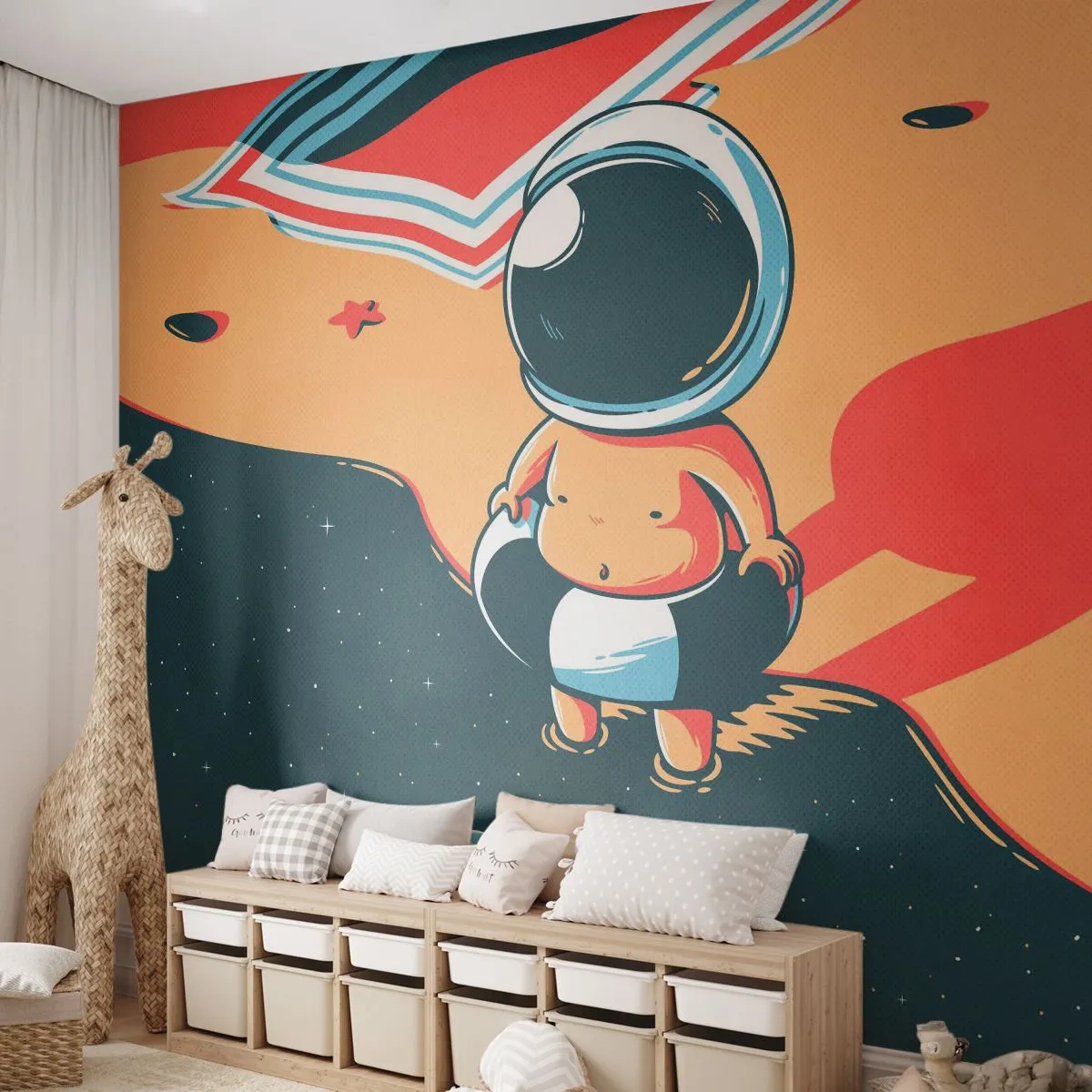 Fototapet Premium Canvas - Ur ett annat perspektiv - Abstraktion, Strand, Astronaut - 100x70 cm