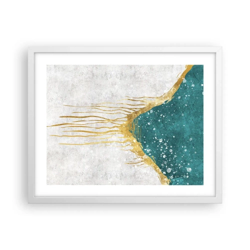 Affisch i vit ram - Gyllene tidvatten - 50x40 cm