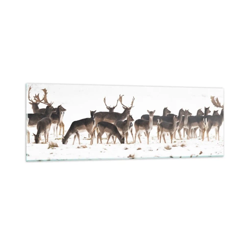 Glastavla - Bild på glas - Julen är på väg? - 90x30 cm