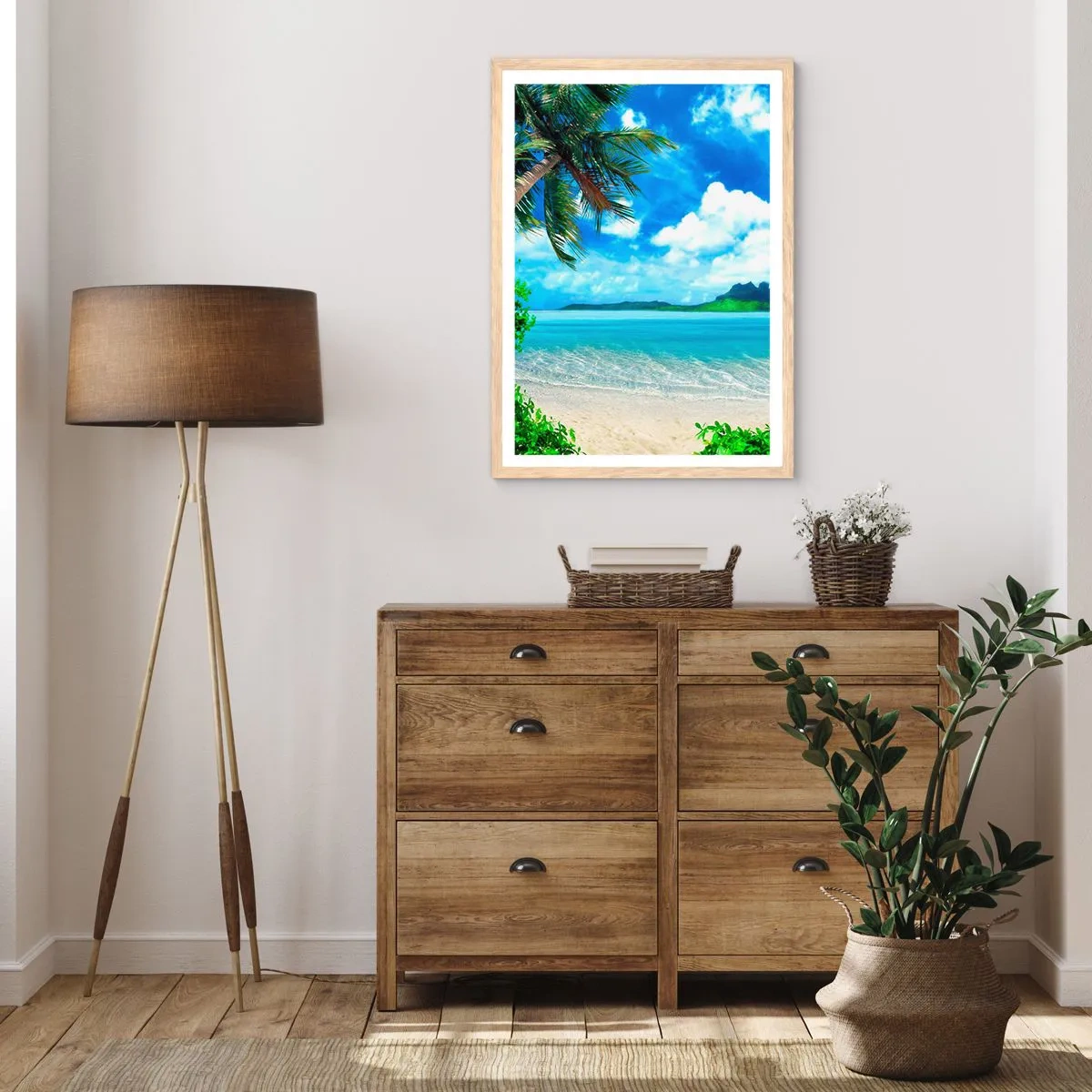 Affisch i ram av ljusek - Tropikens azur - 61x91 cm