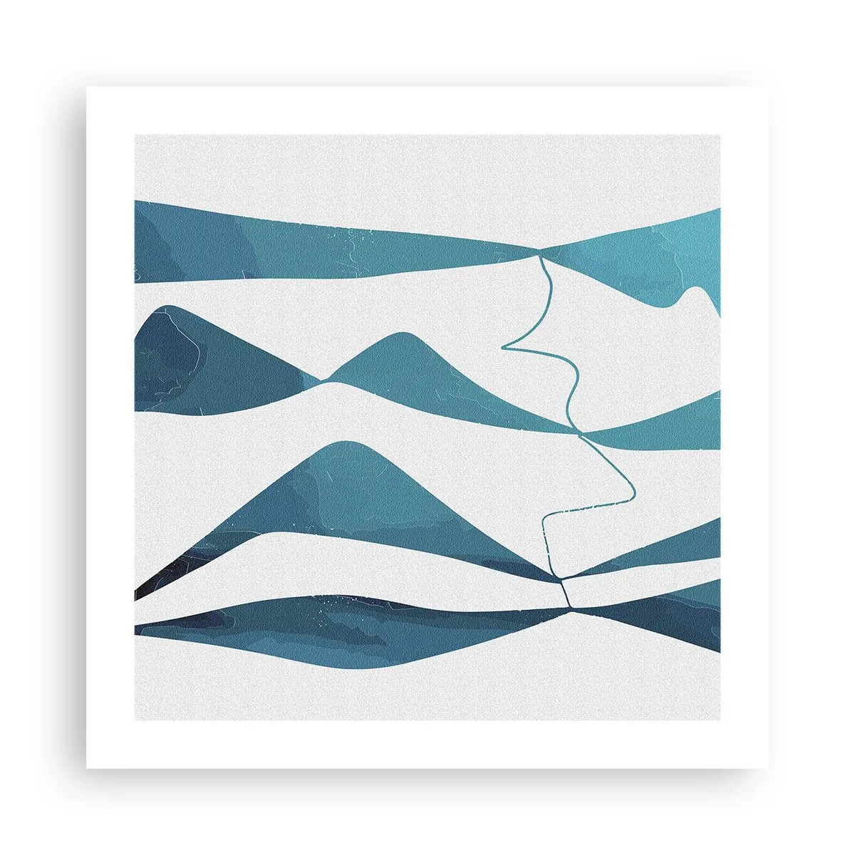 Affisch - Abstraktion: en turkos förening - 50x50 cm