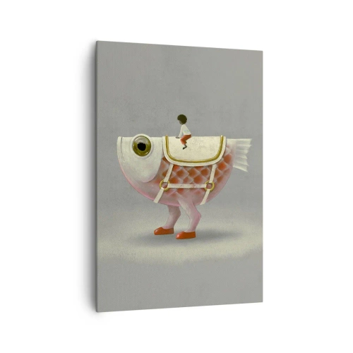 Canvastavla - Bild på duk - Fiskryttare - 70x100 cm