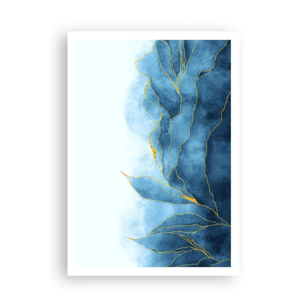 Affisch - Blått i guld - 70x100 cm