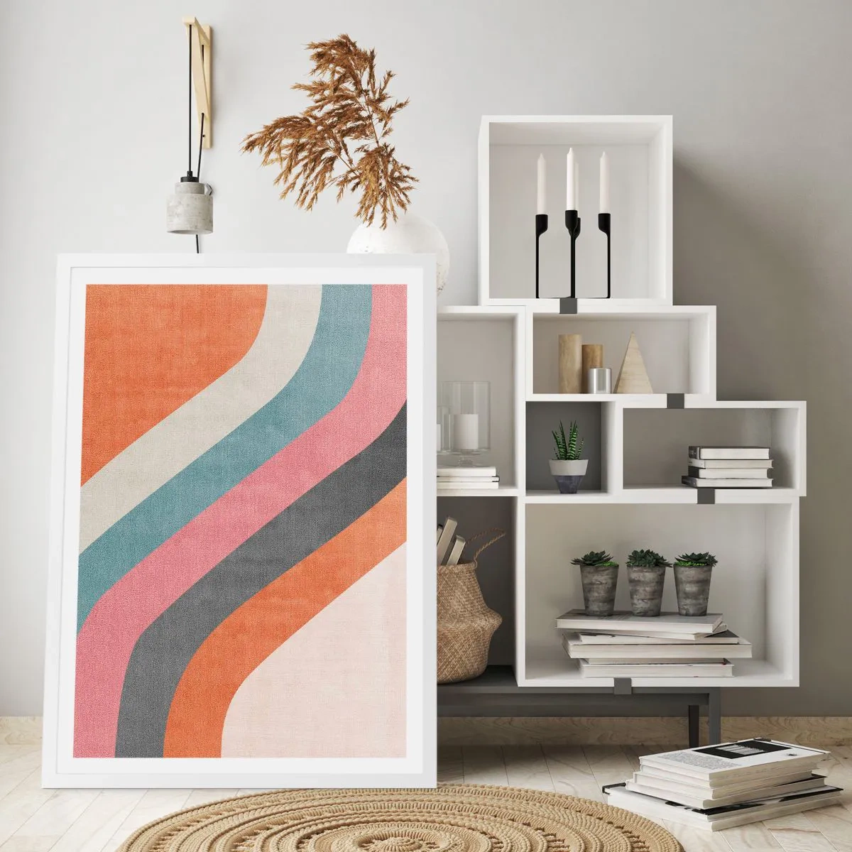 Affisch i vit ram - Diagonal komposition - rörelse - 50x70 cm