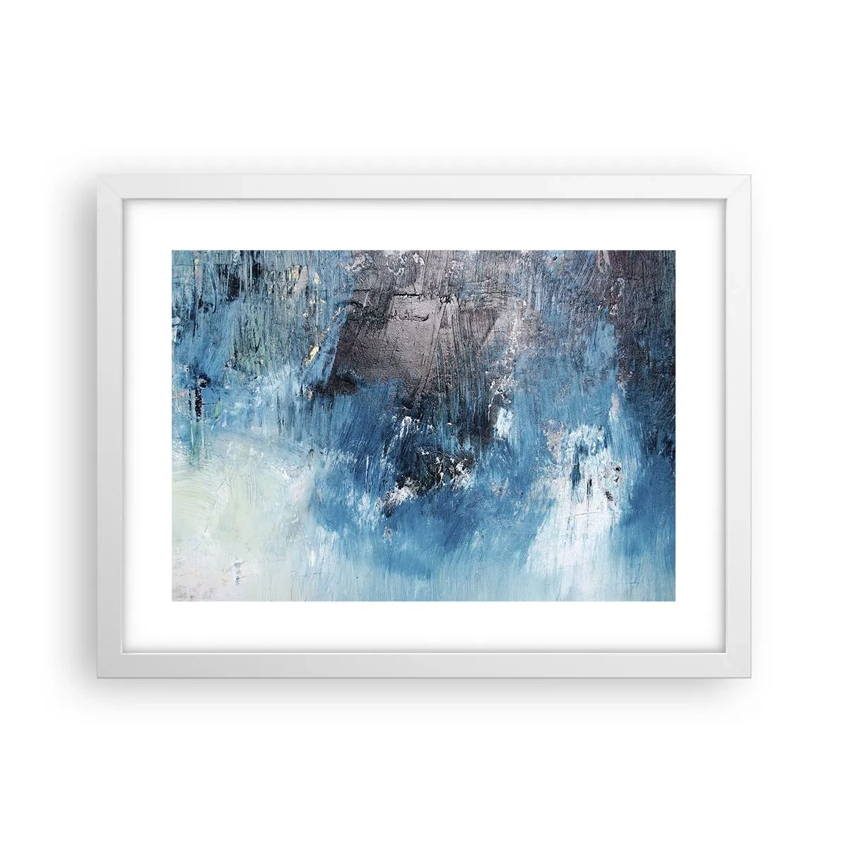 Affisch i vit ram - Blå rapsodi - 40x30 cm
