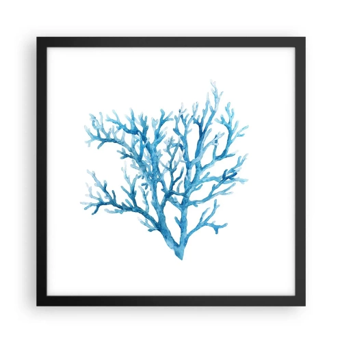 Affisch i svart ram - Marin filigran - 40x40 cm