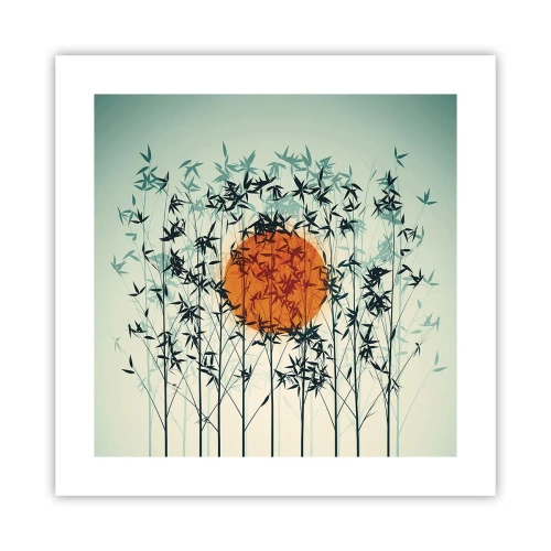 Affisch - Japansk sol - 40x40 cm
