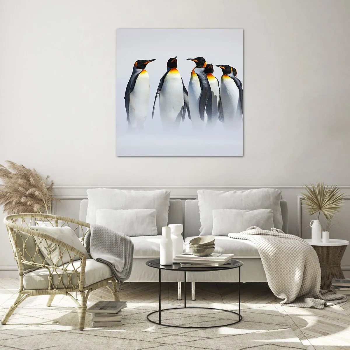 Glastavla - Bild på glas - En träff i kvällsdräkter - 40x40 cm