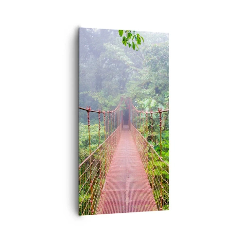 Canvastavla - Bild på duk - Upphängd i trädkronorna - 65x120 cm