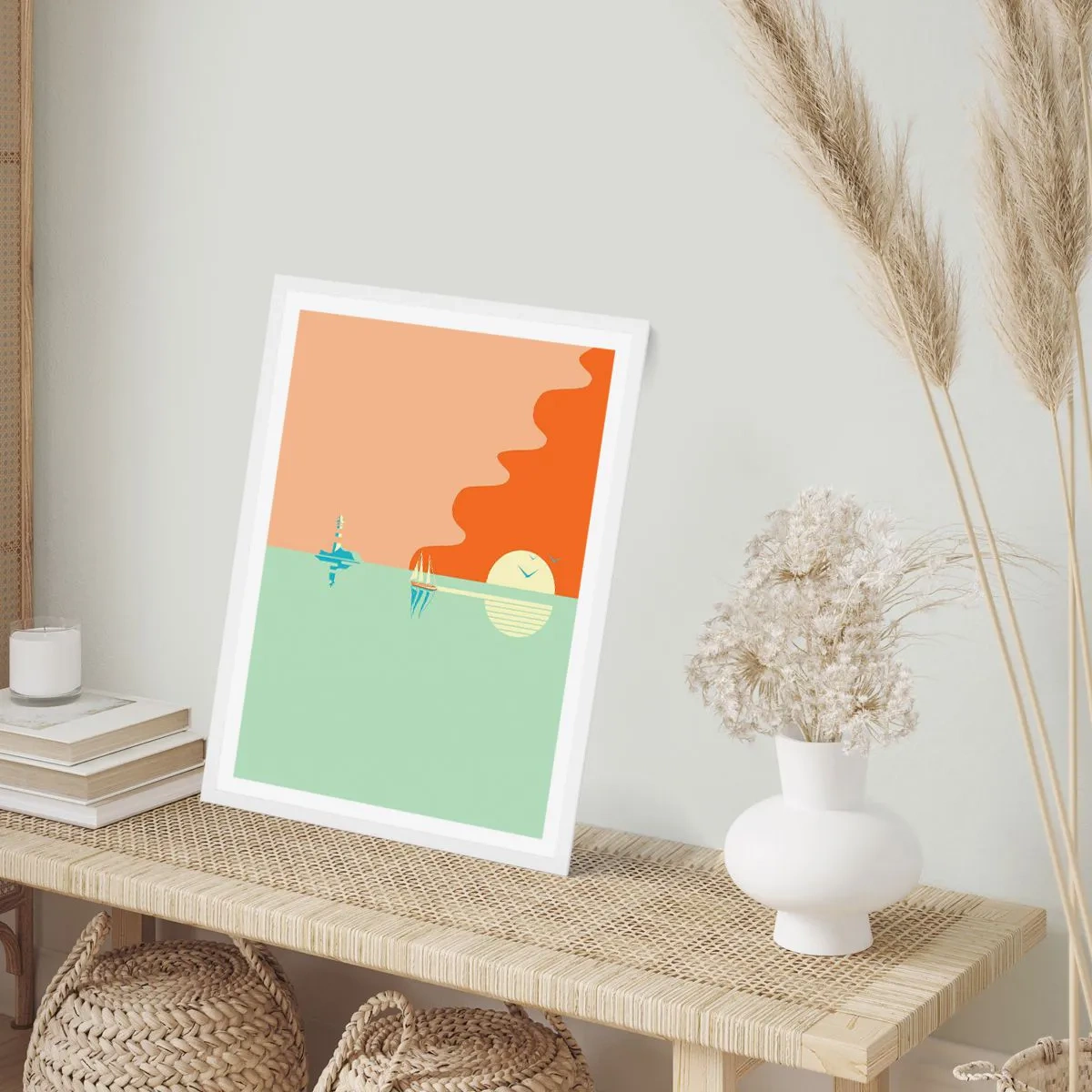 Affisch i vit ram - Perfekt havslandskap - 30x40 cm