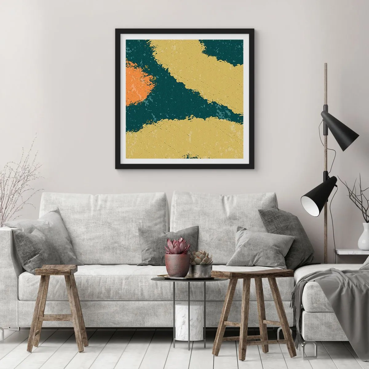 Affisch i svart ram - Abstraktion - i slow motion - 50x50 cm