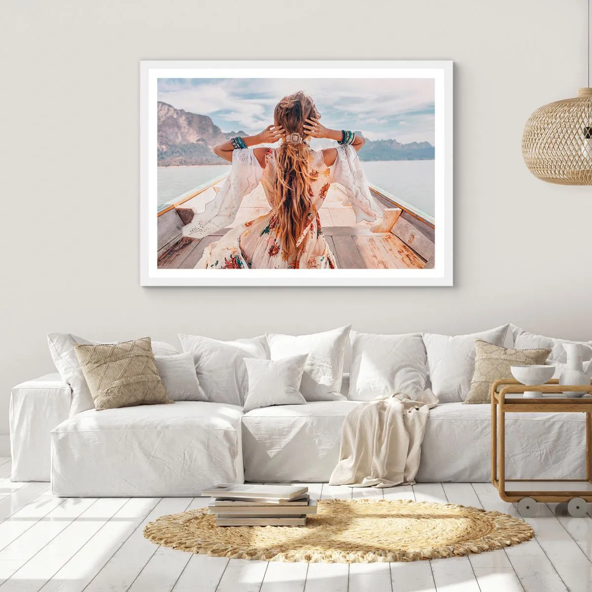 Affisch i vit ram - På väg mot lycka - 100x70 cm