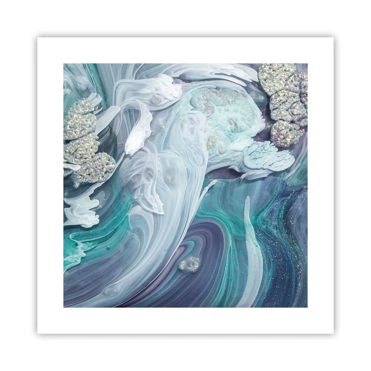 Affisch - Blåhetens strömmar - 40x40 cm