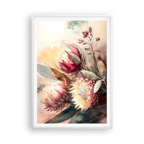 Affisch i vit ram - Från profil och en face - 70x100 cm