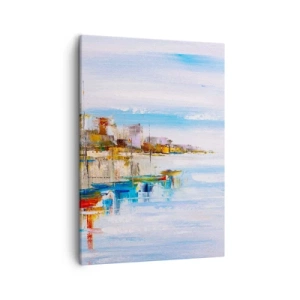 Canvastavla - Bild på duk - Flerfärgad urban hamn - 50x70 cm