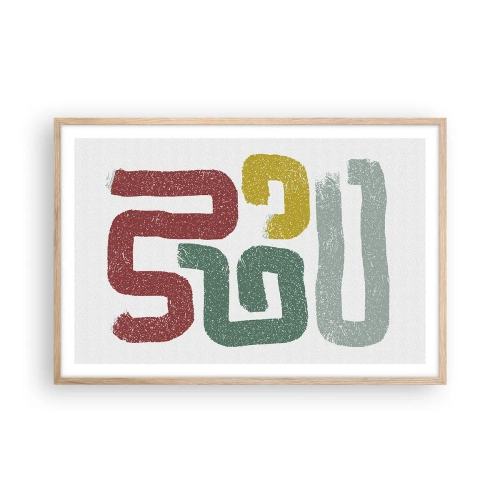 Affisch i ram av ljusek - På ett okänt språk - 91x61 cm