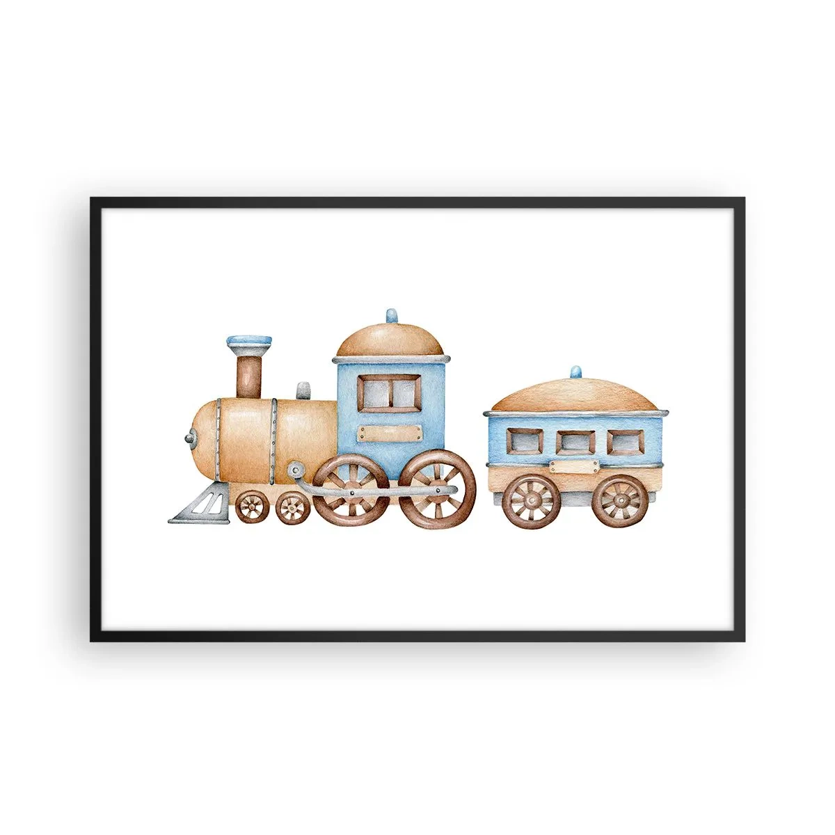 Affisch i svart ram - Stående vid stationen... - 91x61 cm