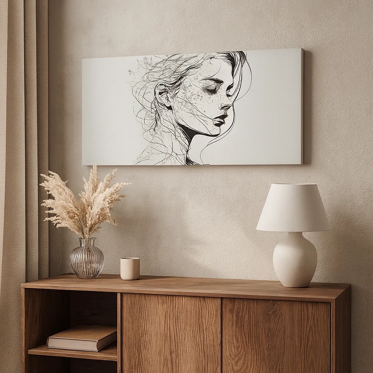 Canvastavla - Bild på duk - Porträtt i drömmar - 30x30 cm