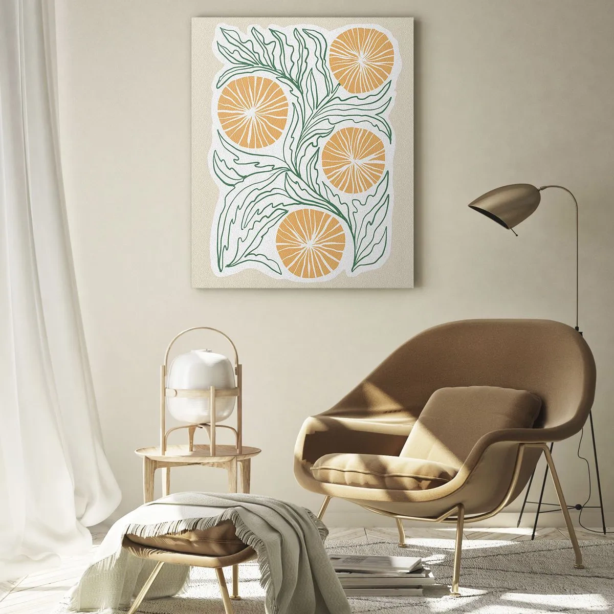 Glastavla - Bild på glas - Etniskt med en touch av abstraktion - 50x70 cm