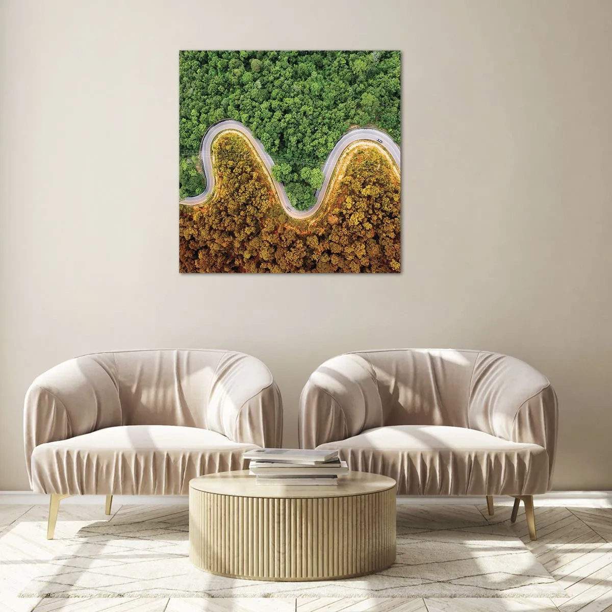 Glastavla - Bild på glas - Gränser och genombrott - 50x50 cm