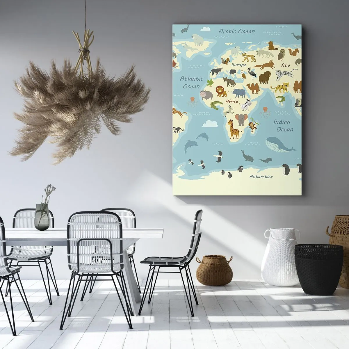 Canvastavla - Bild på duk - Goda grannar - 55x100 cm