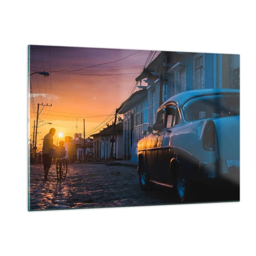 Glastavla - Bild på glas - Här bromsar tiden - 120x80 cm