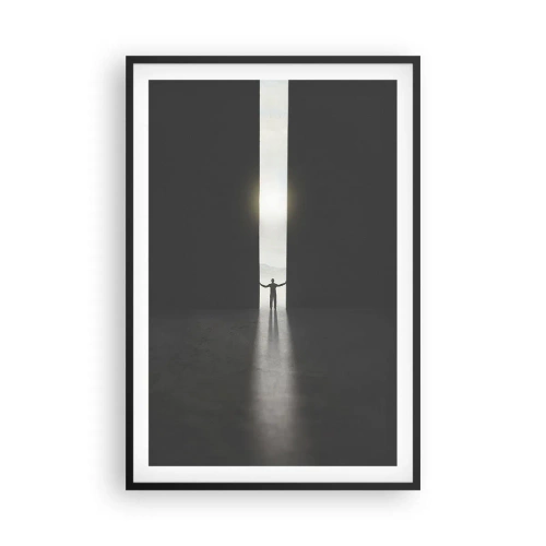 Affisch i svart ram - Ett steg mot den ljusa framtiden - 61x91 cm