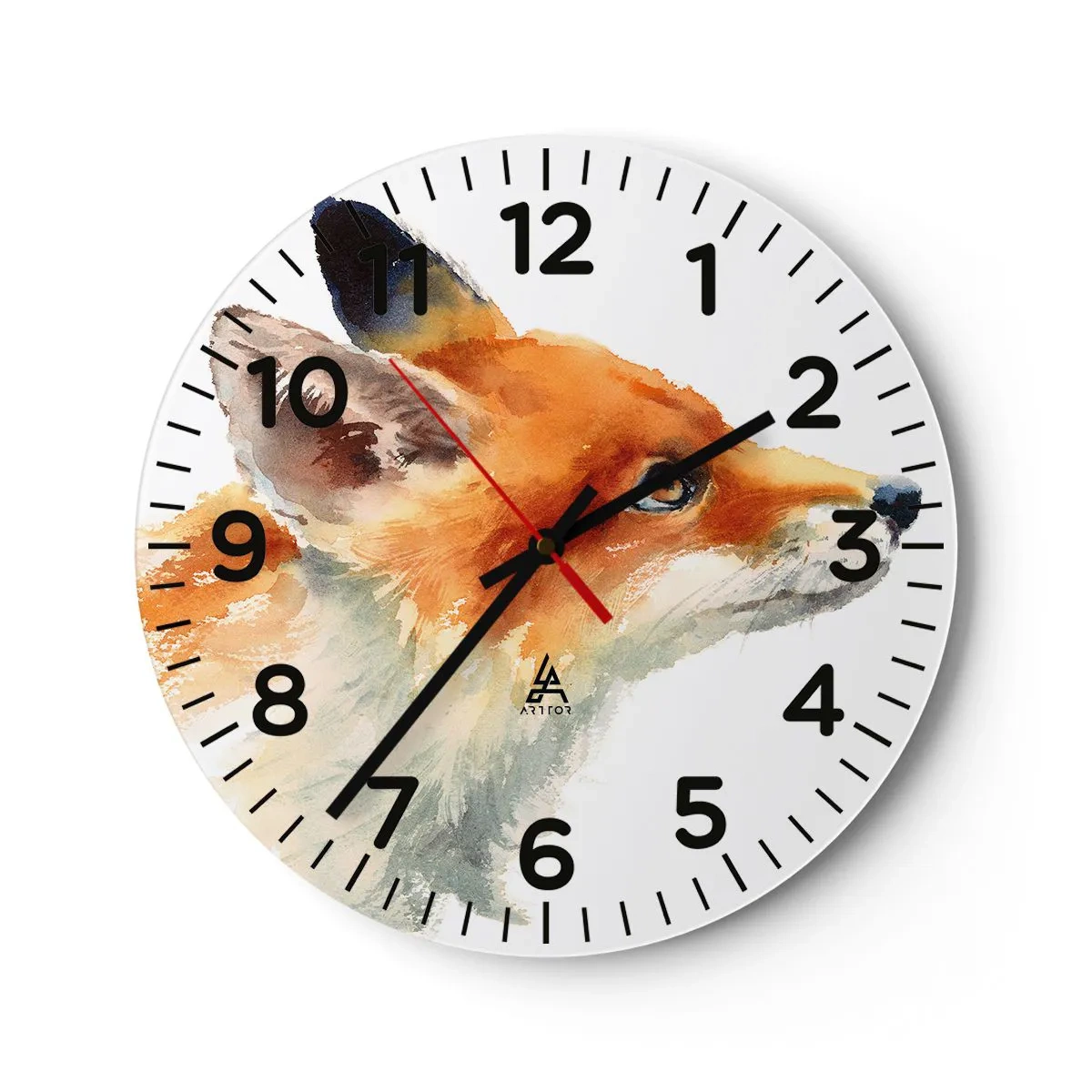 Väggklocka - Klocka på glas - Försiktighet skadar aldrig - 40x40 cm