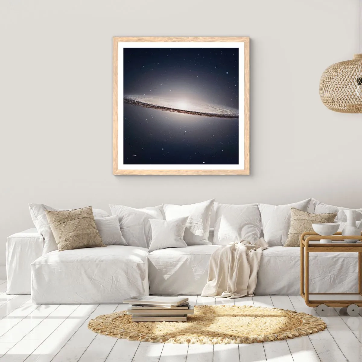 Affisch i ram av ljusek - En gång i en galax långt, långt borta.... - 60x60 cm