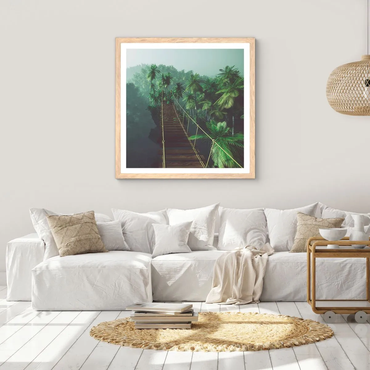 Affisch i ram av ljusek - Över grönskans kaos - 60x60 cm