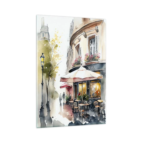 Glastavla - Bild på glas - En parisisk morgon - 80x120 cm
