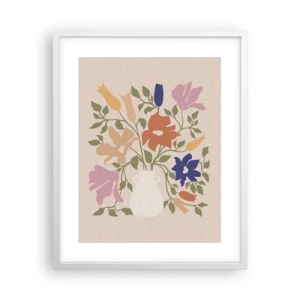 Affisch i vit ram - En delikat bukett - 40x50 cm