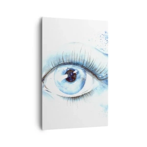 Canvastavla - Bild på duk - Doppa sig i den blåa blicken - 80x120 cm