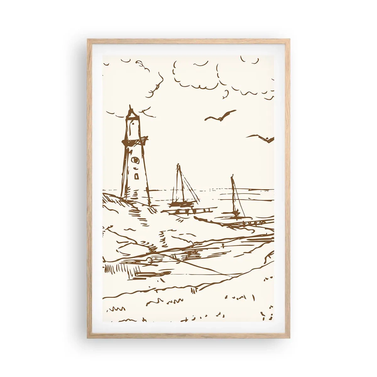 Affisch i ram av ljusek - Sommarminnets kontur - 61x91 cm