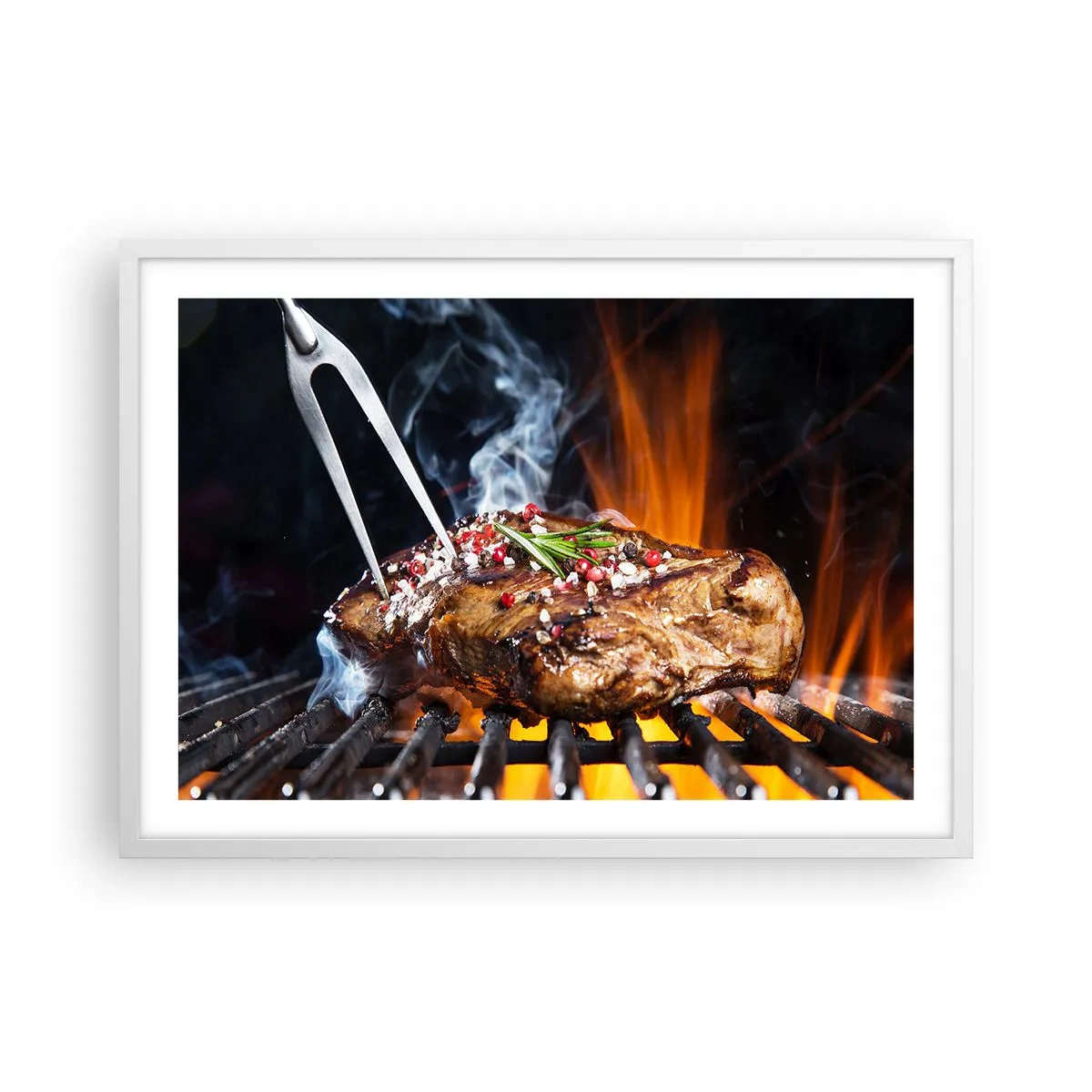 Affisch i vit ram - Saftiga och doftande - 70x50 cm