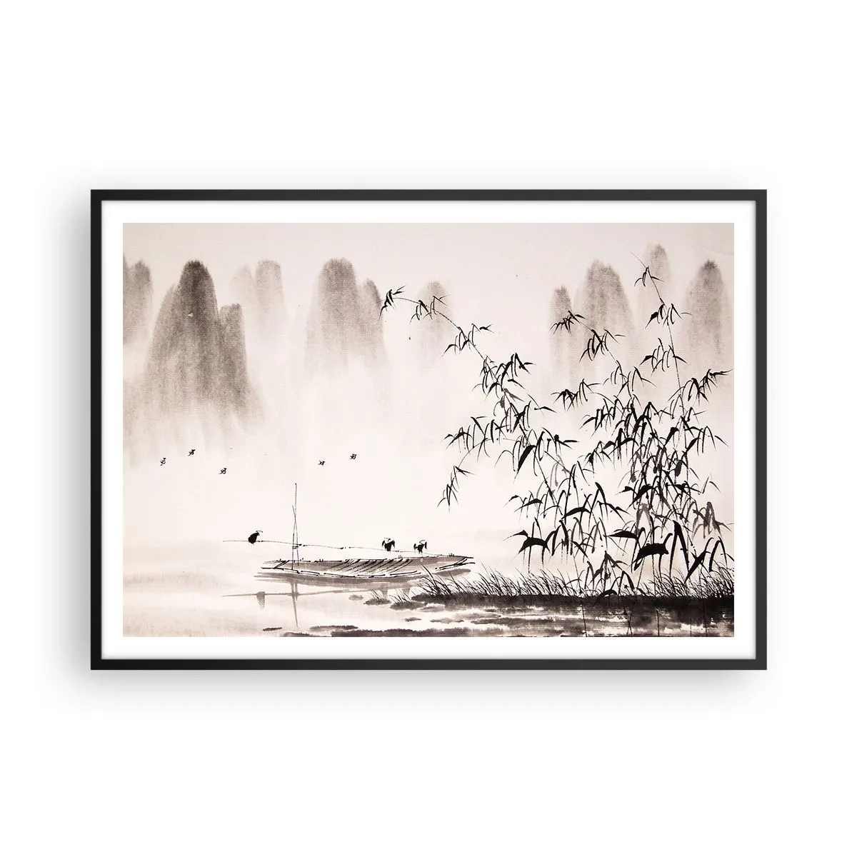 Affisch i svart ram - Risfältens tystnad - 100x70 cm