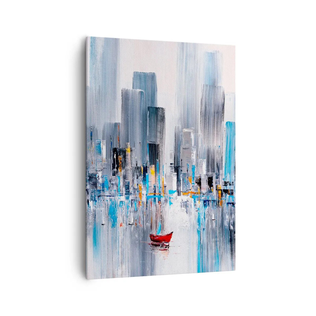 Canvastavla - Bild på duk - Metropolis vid bukten - 70x100 cm