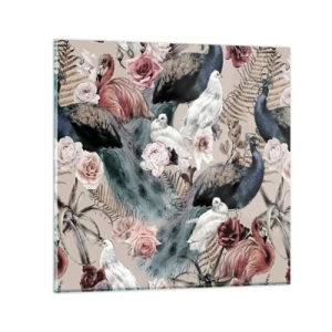 Glastavla - Bild på glas - I palatsträdgården - 30x30 cm