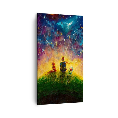 Canvastavla - Bild på duk - Kärlek och vänskap - hela världen - 45x80 cm