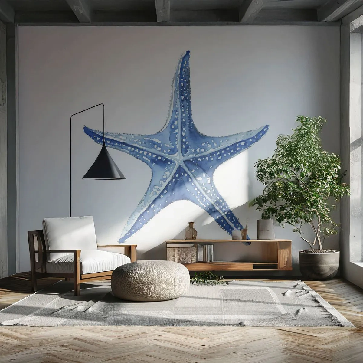 Självhäftande Fototapet Deluxe Sticker - Havets stjärna - Sjöstjärna, Seaside, korallrev - 350x256 cm