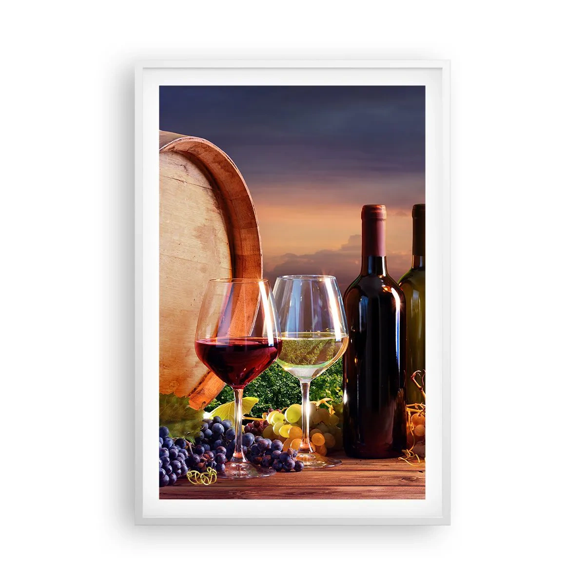 Affisch i vit ram - Här smakar livet - 61x91 cm