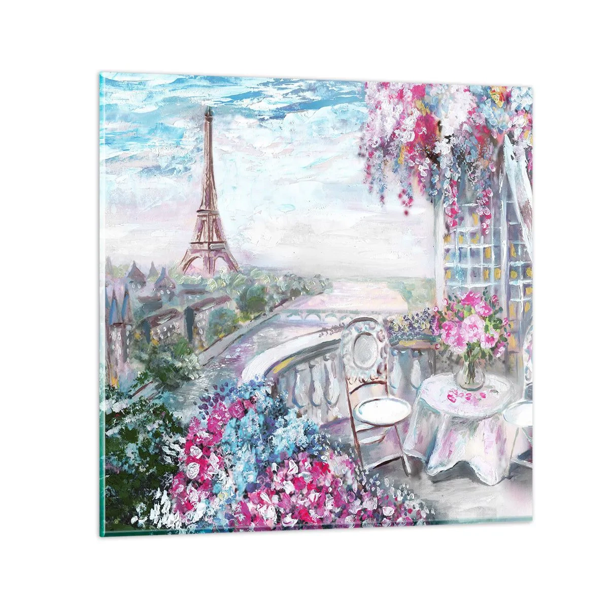 Glastavla - Bild på glas - Här är vackrast i maj - 70x70 cm