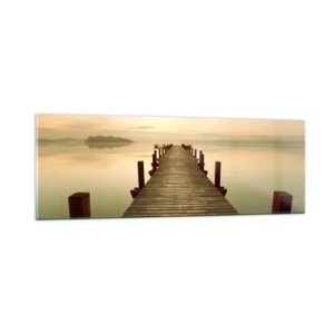 Glastavla - Bild på glas - Förgryning, gryning, ljus - 90x30 cm