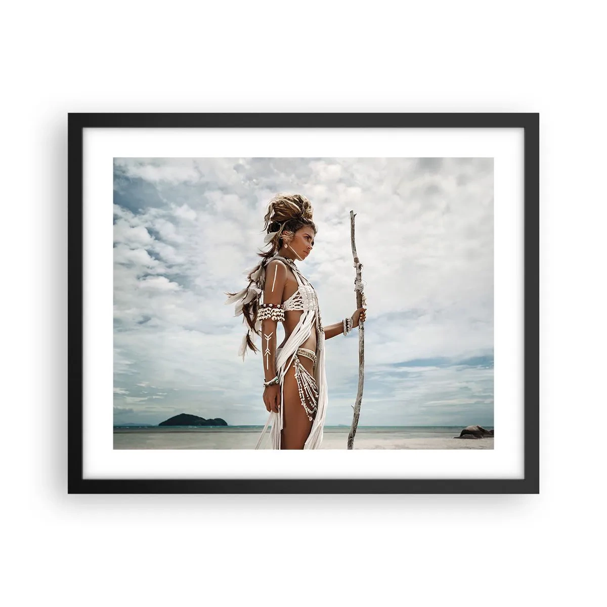 Affisch i svart ram - Tropikens drottning - 50x40 cm