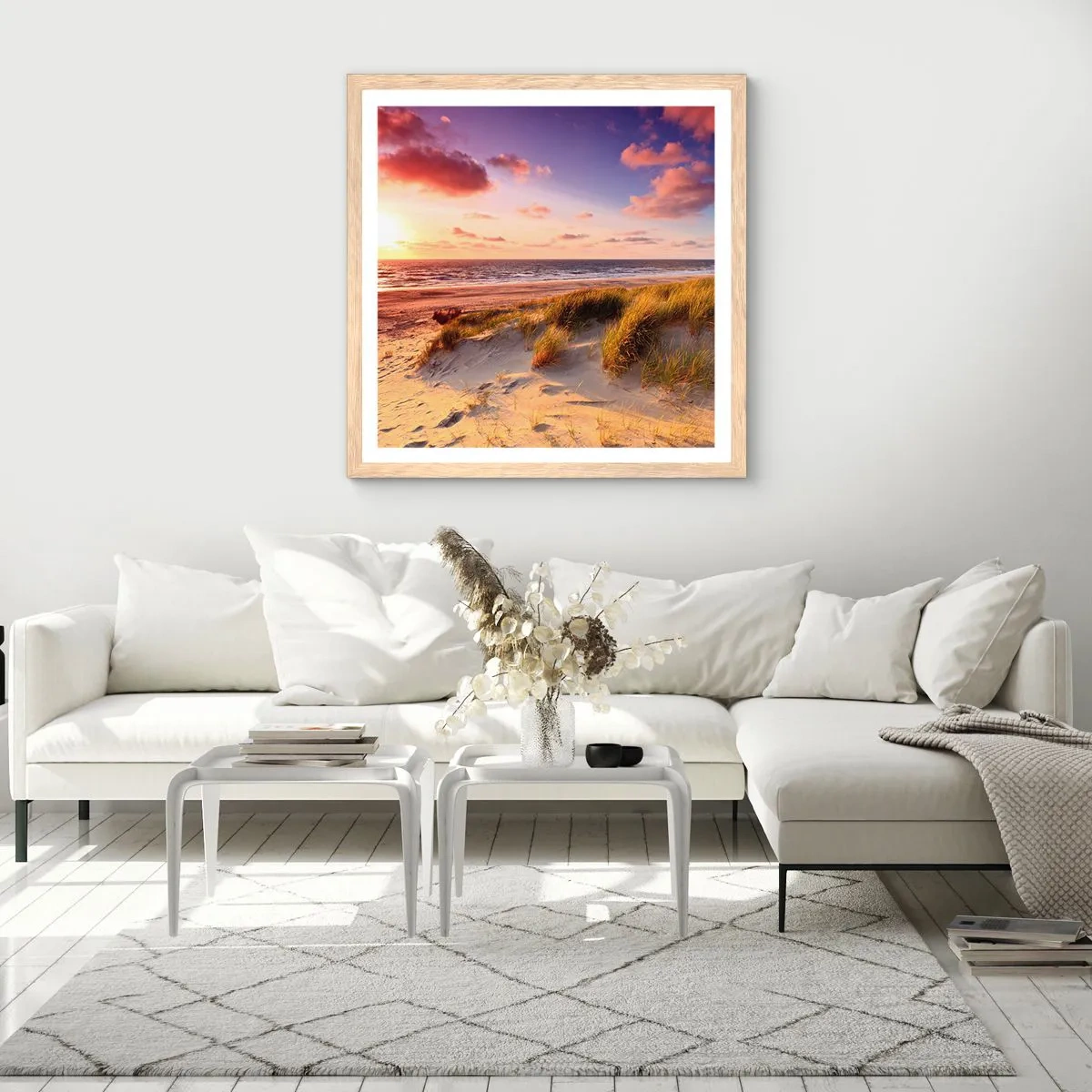 Affisch i ram av ljusek - Luften luktar sommar - 40x40 cm