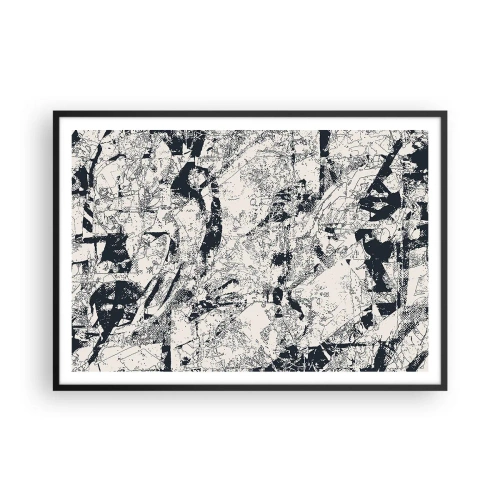 Affisch i svart ram - Motsatsernas interpenetration - 100x70 cm