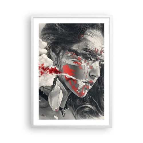 Affisch i vit ram - Röd-vit absurdhet - 50x70 cm