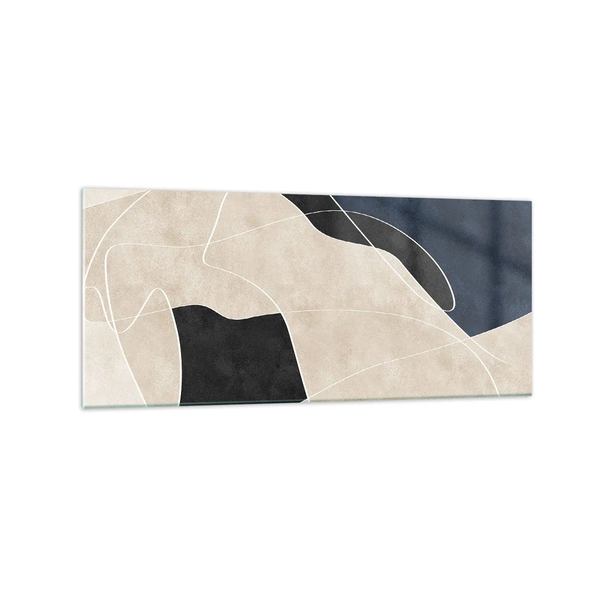 Glastavla - Bild på glas - Abstrakt komposition - färgkontrast - 120x50 cm