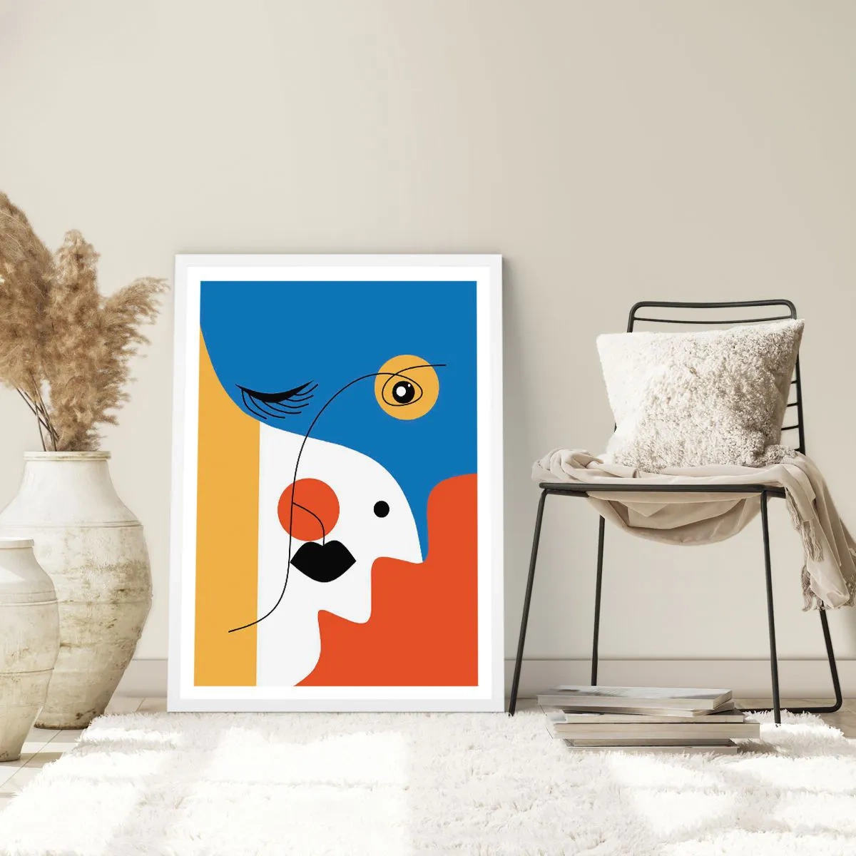 Affisch i vit ram - Dekonstruerat porträtt - 70x100 cm