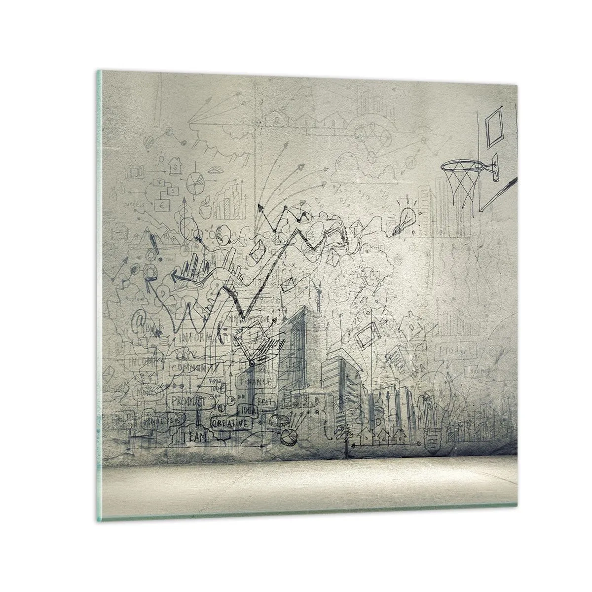 Glastavla - Bild på glas - Mitt underbara stadsliv - 70x70 cm